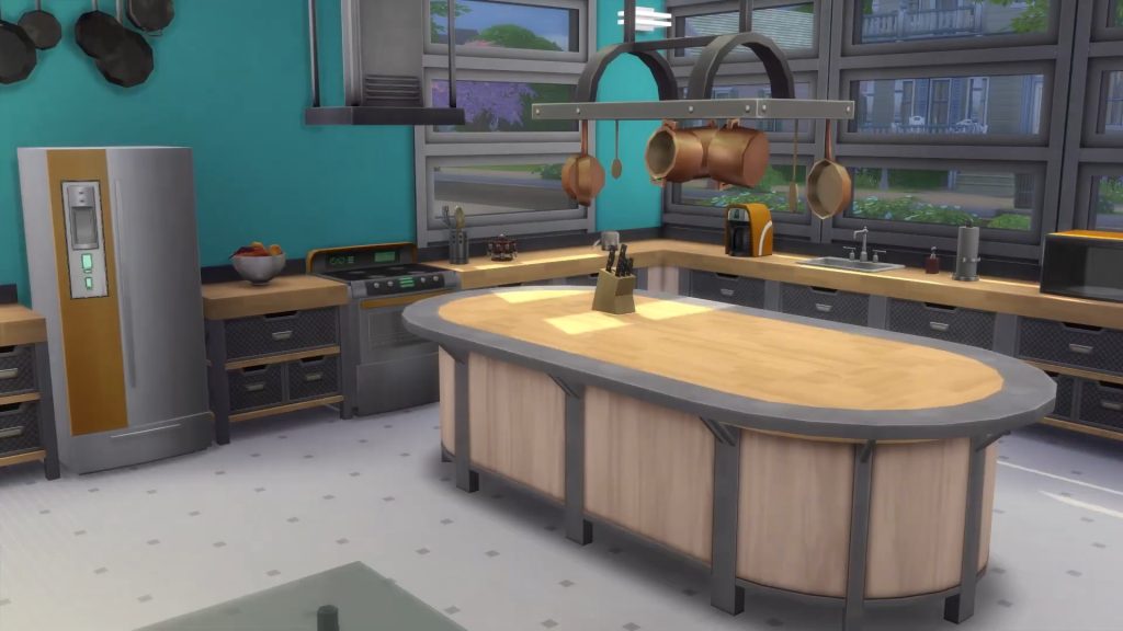 There are no floating objects in this The Sims 4 kitchen