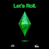 A picture of a green gem associated with the Sims, the text "Let's roll" and logos for the sims franchise and goliath gaming on a black background.